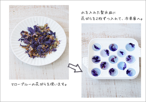 青色の氷作り方